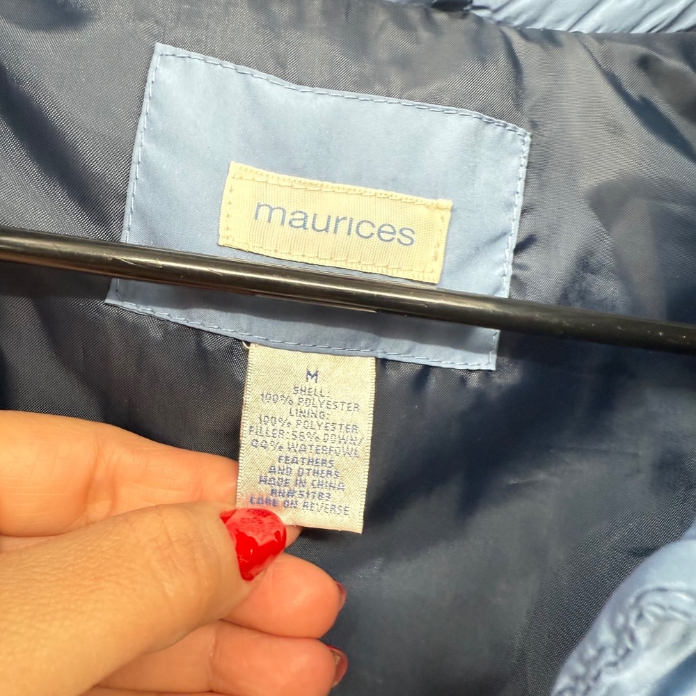 Maurices Puffer Vest Womens‎ Blue Full Snap Stand Collar Quilted Padded Size M - Picture 8 of 9